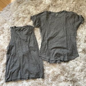Madewell Gray Heather Tees Sz M